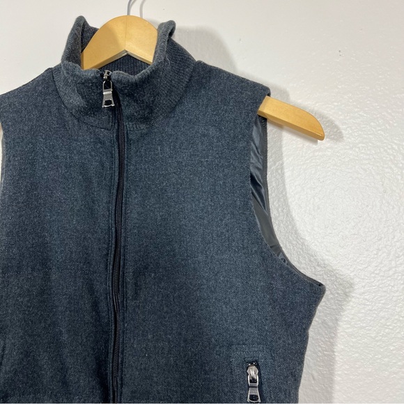 Banana Republic Charcoal Grey Wool Flannel Puffer Vest - Picture 3 of 13